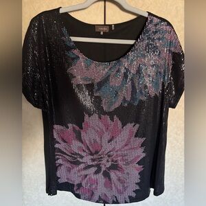 Brilliantly beaded top. Great for the Holidays!